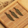30x8MM Zinc Alloy Feather Charm Pendant Wing for DIY Necklace Bracelet Jewelry Making