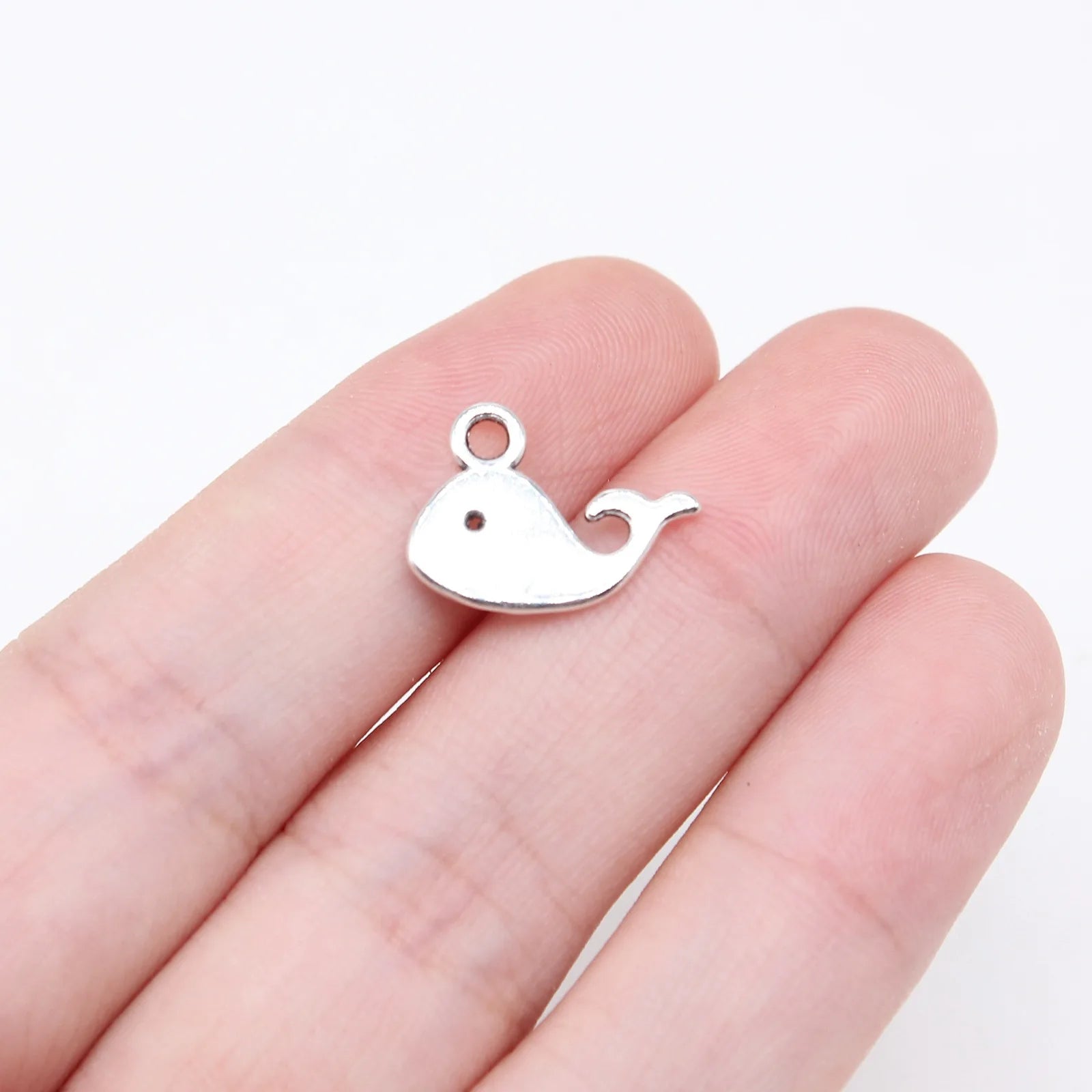 12x16mm 0.6g Antique Silver Zinc Alloy Whale Charm Pendant for DIY Ocean Theme Jewelry Making