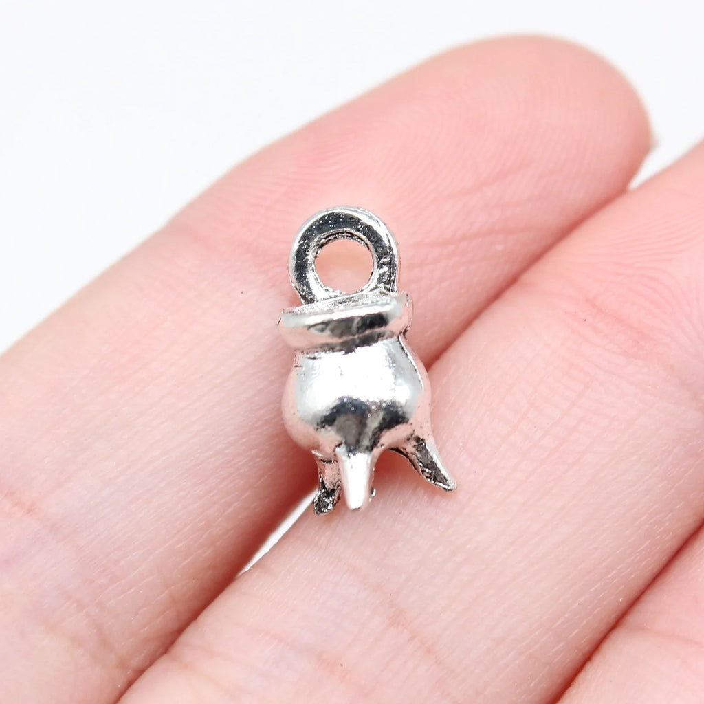 14x7mm 1.6g Antique Silver Zinc Alloy Incense Burner Charm Pendant for DIY Necklace Bracelet Making