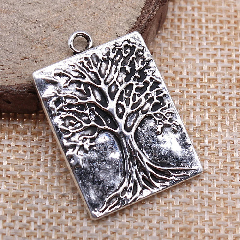 32x22mm 5g Multi Color Zinc Alloy Tree of Life Charm Pendant for DIY Necklace Bracelet Making