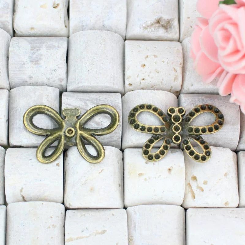 32x20MM Zinc Alloy Butterfly Charm Pendant for DIY Necklace Bracelet Jewelry Making