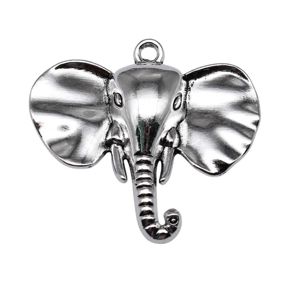 40x44mm 8g Multicolor Zinc Alloy Elephant Charm Pendant for Animal Theme DIY Jewelry Making