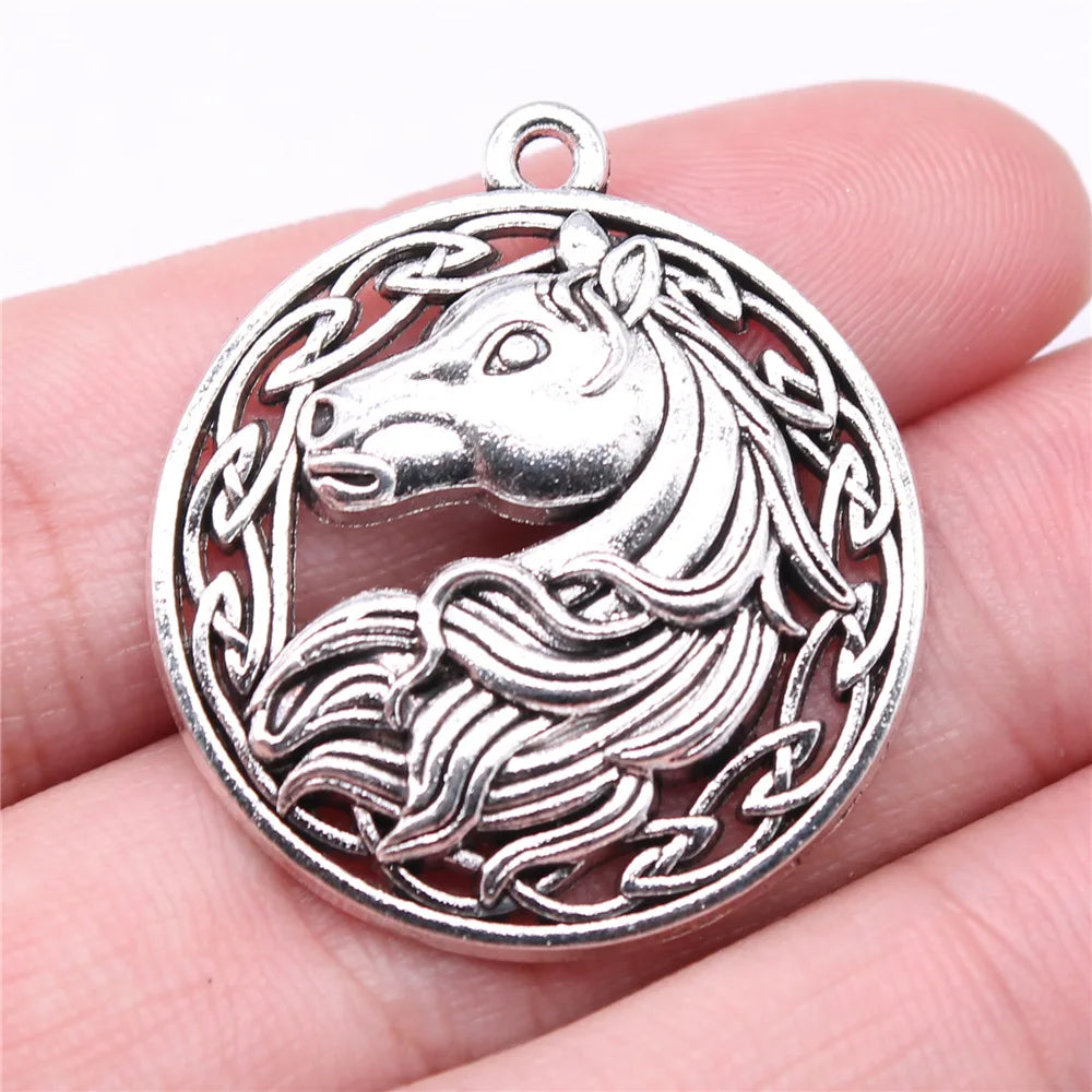 34x30mm 5.97g Multicolor Zinc Alloy Horse Charm Pendant for DIY Necklace Bracelet Jewelry Making