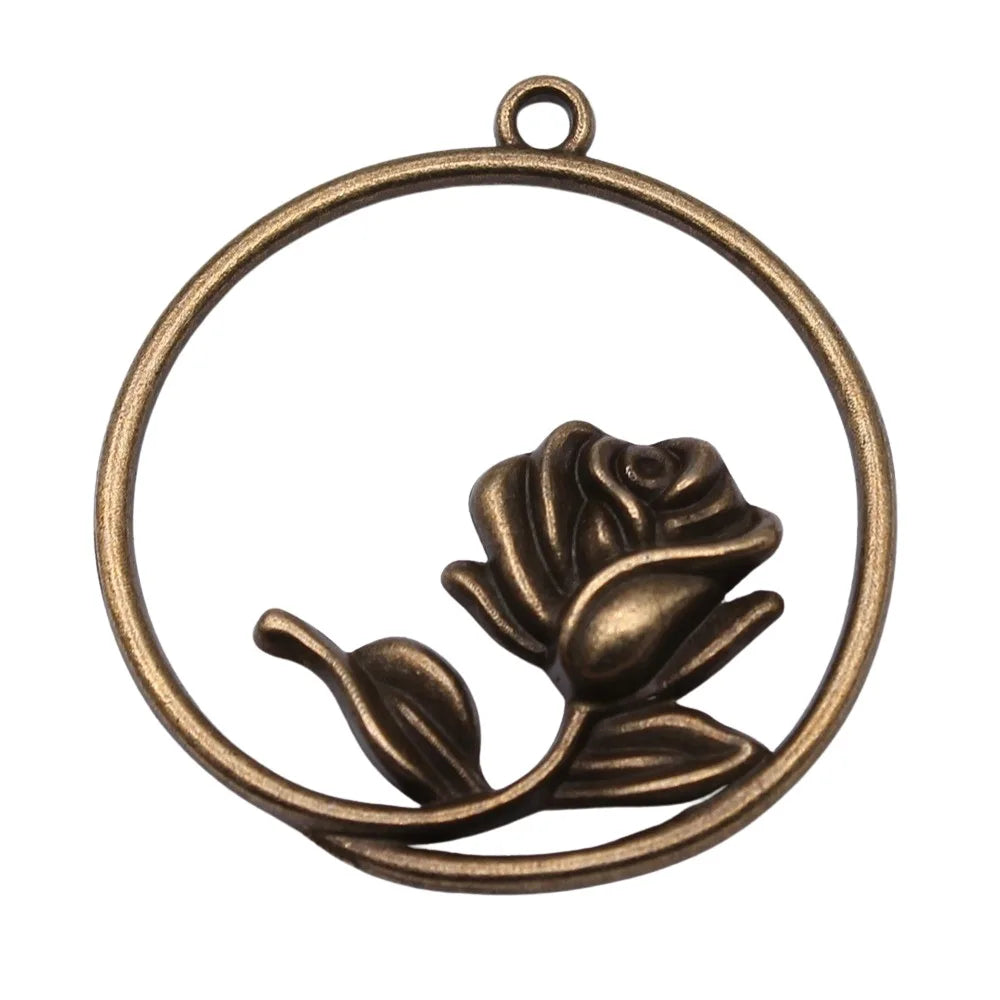 36x33mm 3.6g Multicolor Zinc Alloy Flower Charm Pendant for DIY Bracelet and Necklace Making