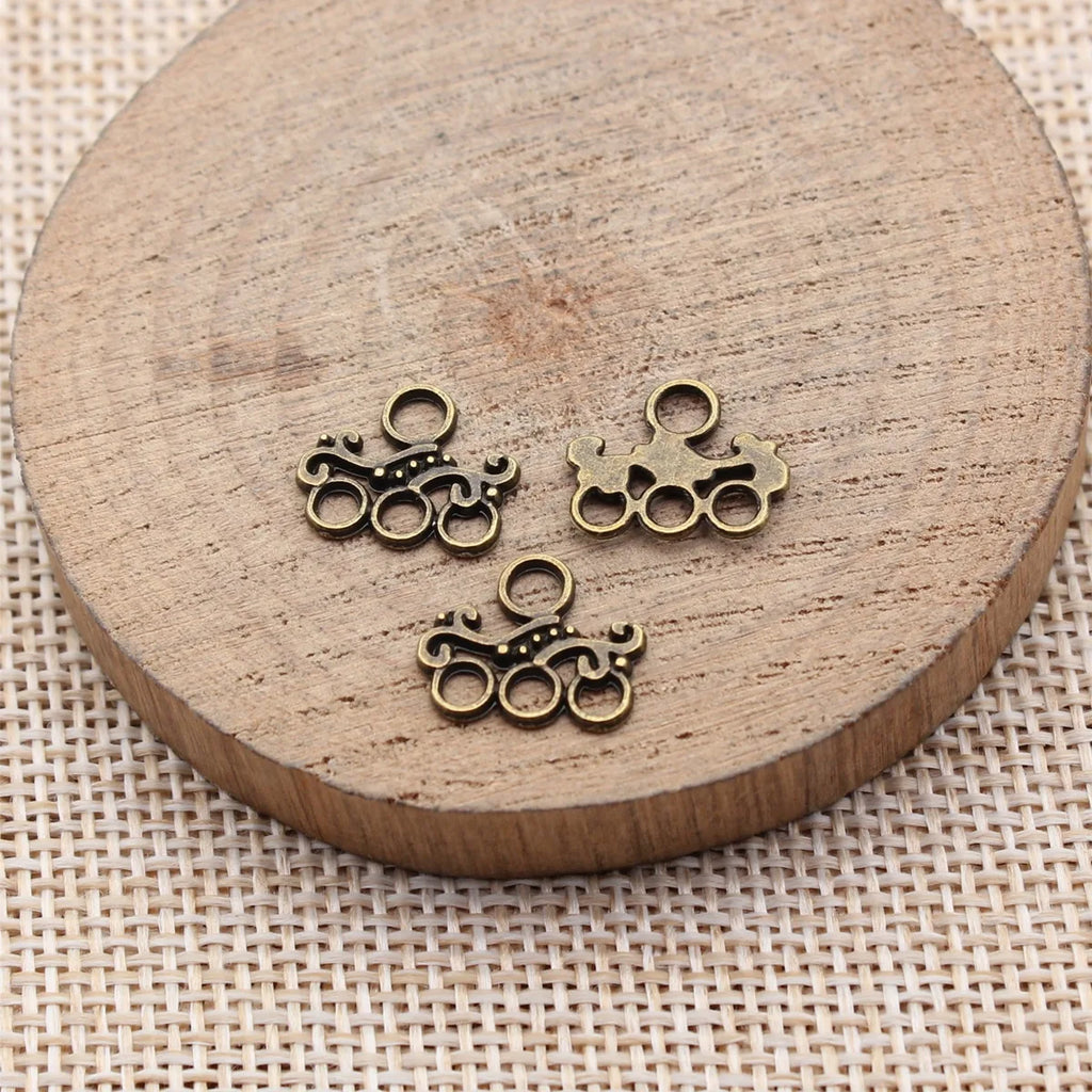 13x11mm 0.36g Multicolor Zinc Alloy Earring Connector Charms for DIY Earrings Jewelry Making