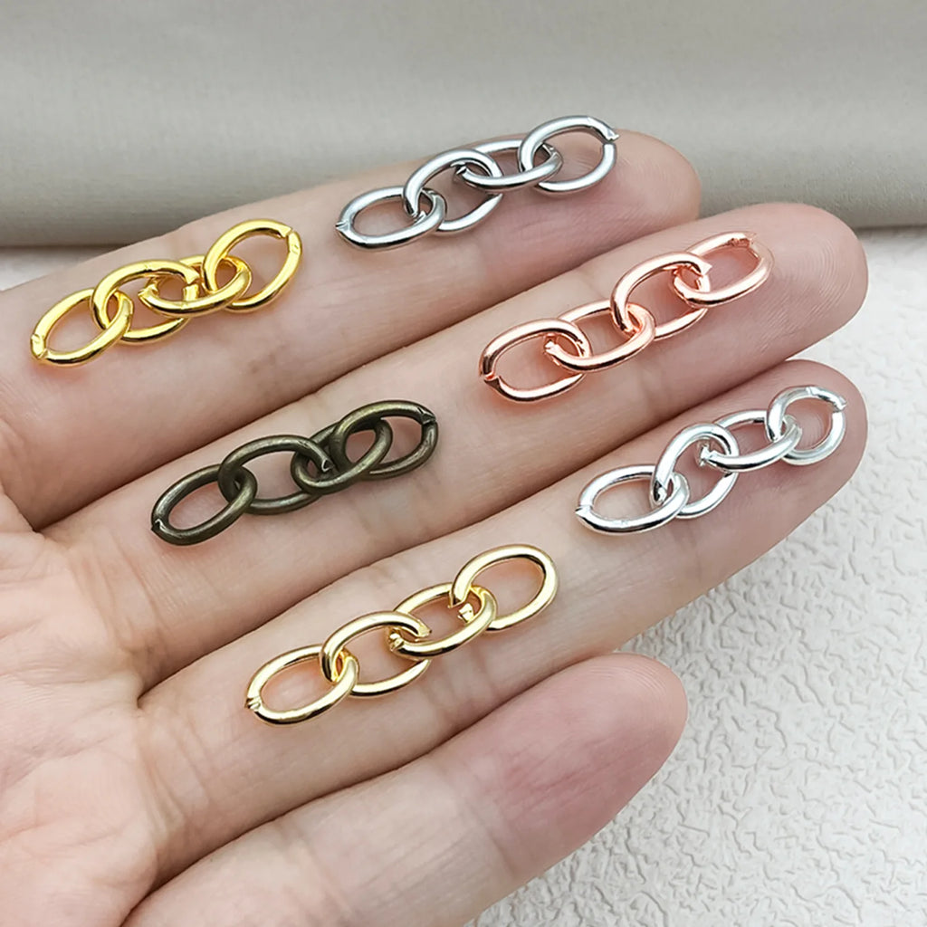 Iron Four Section O Chain Extension Chain Connector for DIY Key Ring Jewelry Accessories