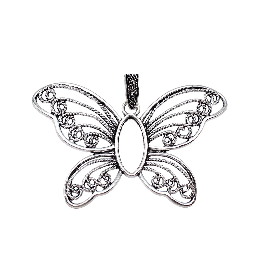 76x49mm 14.7g Antique Silver Zinc Alloy Butterfly Charm Pendant for DIY Necklace Bracelet Making