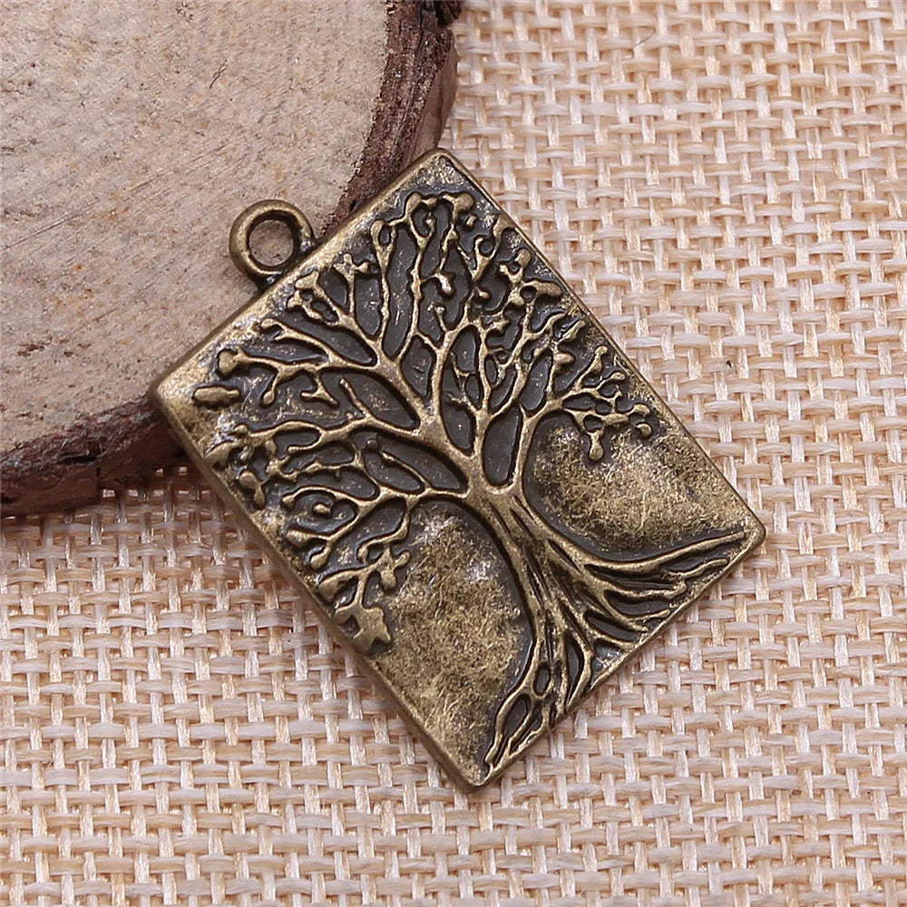 32x22mm 5g Multi Color Zinc Alloy Tree of Life Charm Pendant for DIY Necklace Bracelet Making