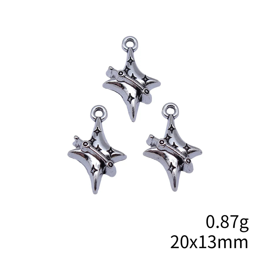 20x13mm 0.87g Multicolor Zinc Alloy Star Charm Pendant for DIY Clothing Jewelry Accessories