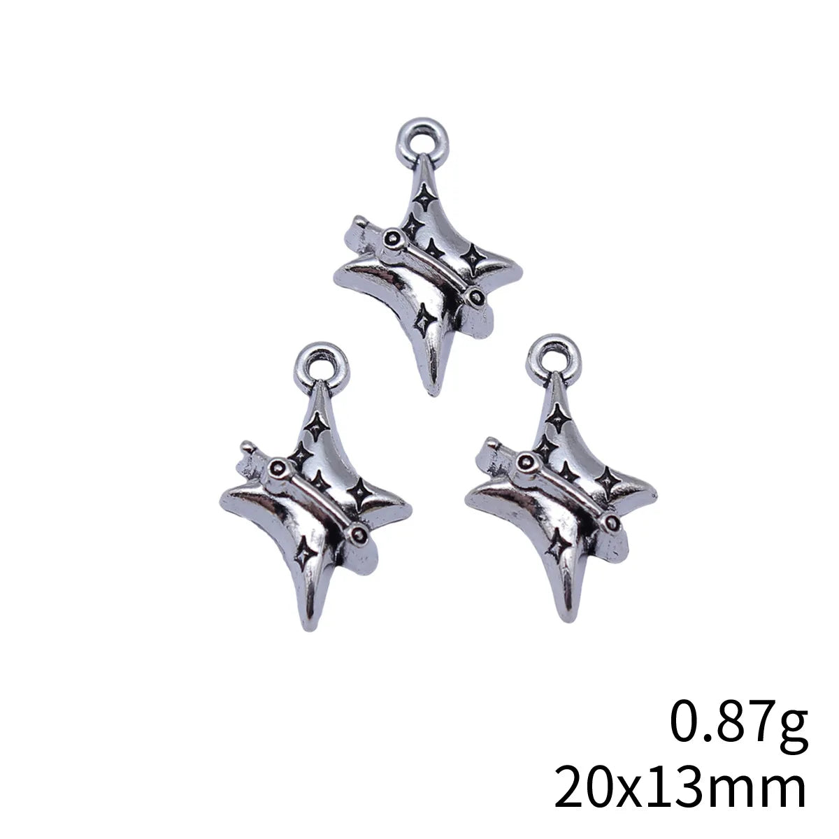 20x13mm 0.87g Multicolor Zinc Alloy Star Charm Pendant for DIY Clothing Jewelry Accessories