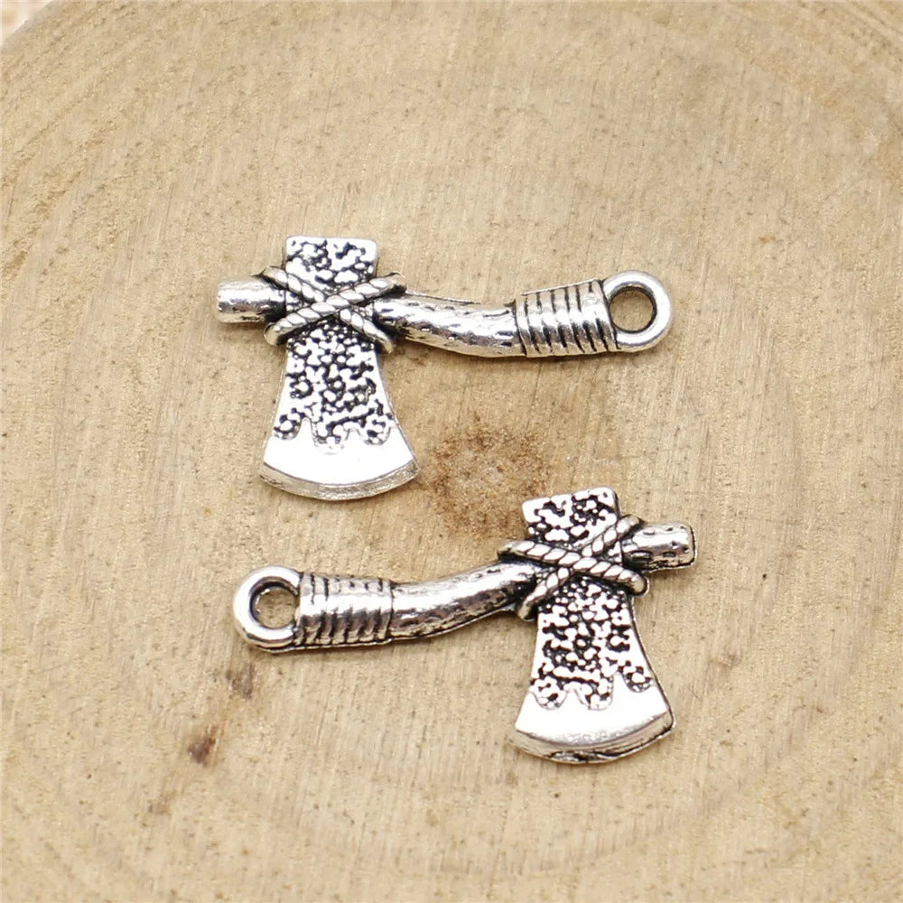 22x14mm 1.3g Antique Silver Zinc Alloy Axe Charm Pendant for DIY Bracelet Necklace Jewelry Making