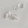 2025 Summer Glass Crystal Leaf Stud Earrings Sweet Forest Style Jewelry