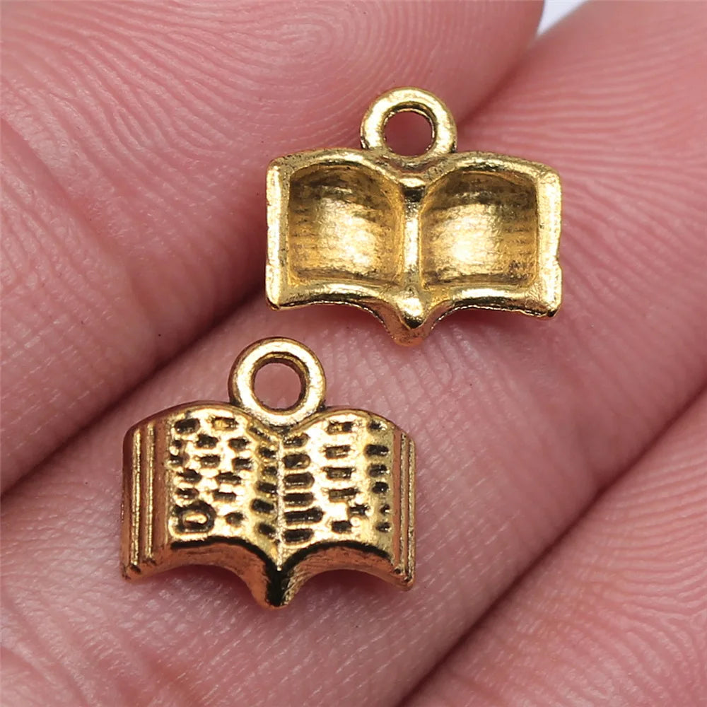 11mm 0.9g Multicolor Zinc Alloy Book Charm Pendant for DIY Necklace Bracelet Jewelry Making