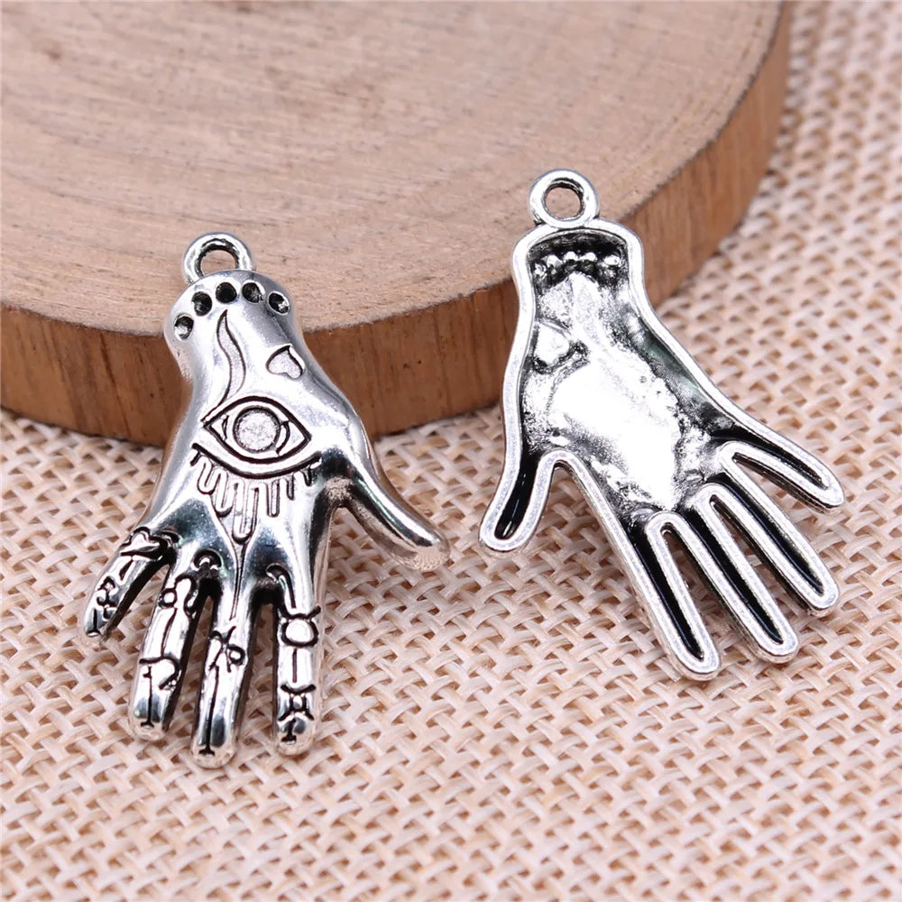 31x20mm 2.8g Multicolor Zinc Alloy Eye Hand Charm Pendant for DIY Necklace Bracelet Jewelry Making