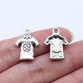 19x15mm 1.2g Antique Silver Zinc Alloy Soccer Jersey Charm Pendant for DIY Bracelet Necklace Making