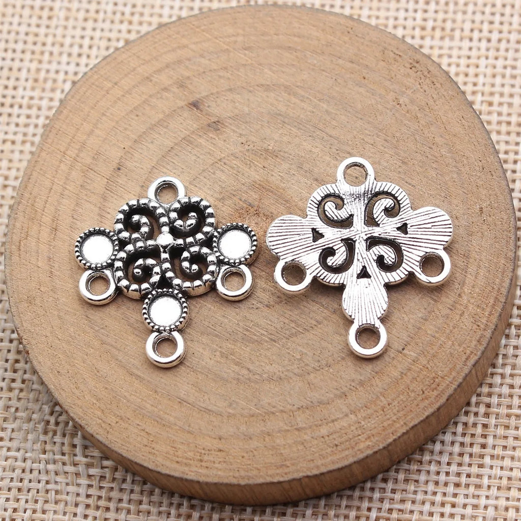 25x23mm 2.8g Multicolor Zinc Alloy Earring Connector Charm for DIY Earring Making