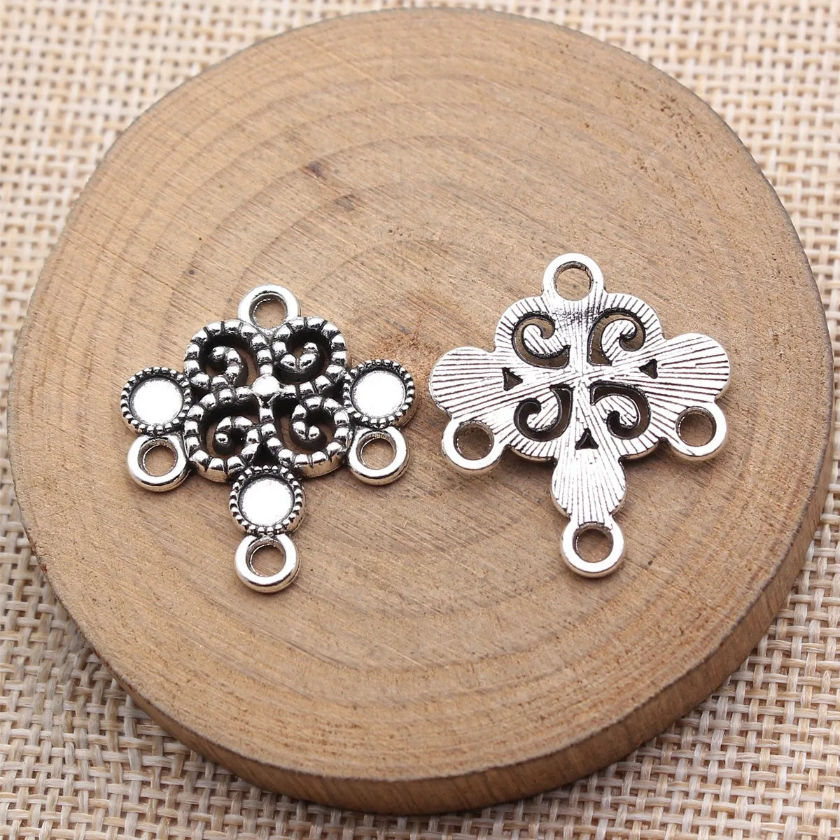 25x23mm 2.8g Multicolor Zinc Alloy Earring Connector Charm for DIY Earring Making