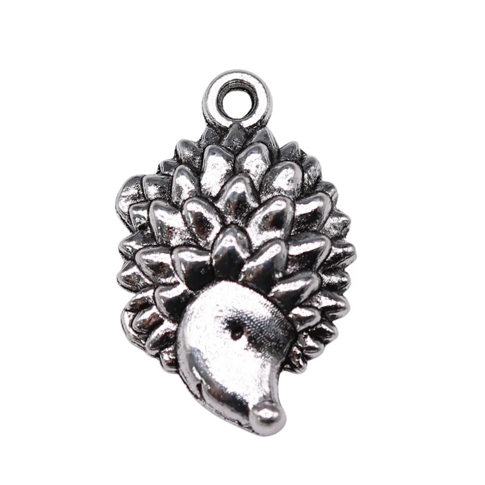 22x14mm 1.65g Antique Silver Zinc Alloy Hedgehog Charm Pendant for DIY Necklace Bracelet Jewelry Making
