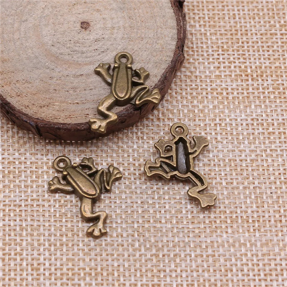 23x17mm 1.4g Multicolor Zinc Alloy Frog Charm Pendant for DIY Necklace Bracelet Jewelry Making