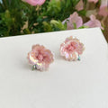 Ceramic Flower Stud Earrings Fairy Style Petal Design Fresh Sweet Forest Jewelry