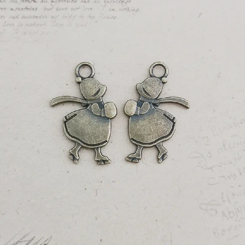 30MM Zinc Alloy Girl Charm Pendant for DIY Necklace Bracelet Jewelry Making