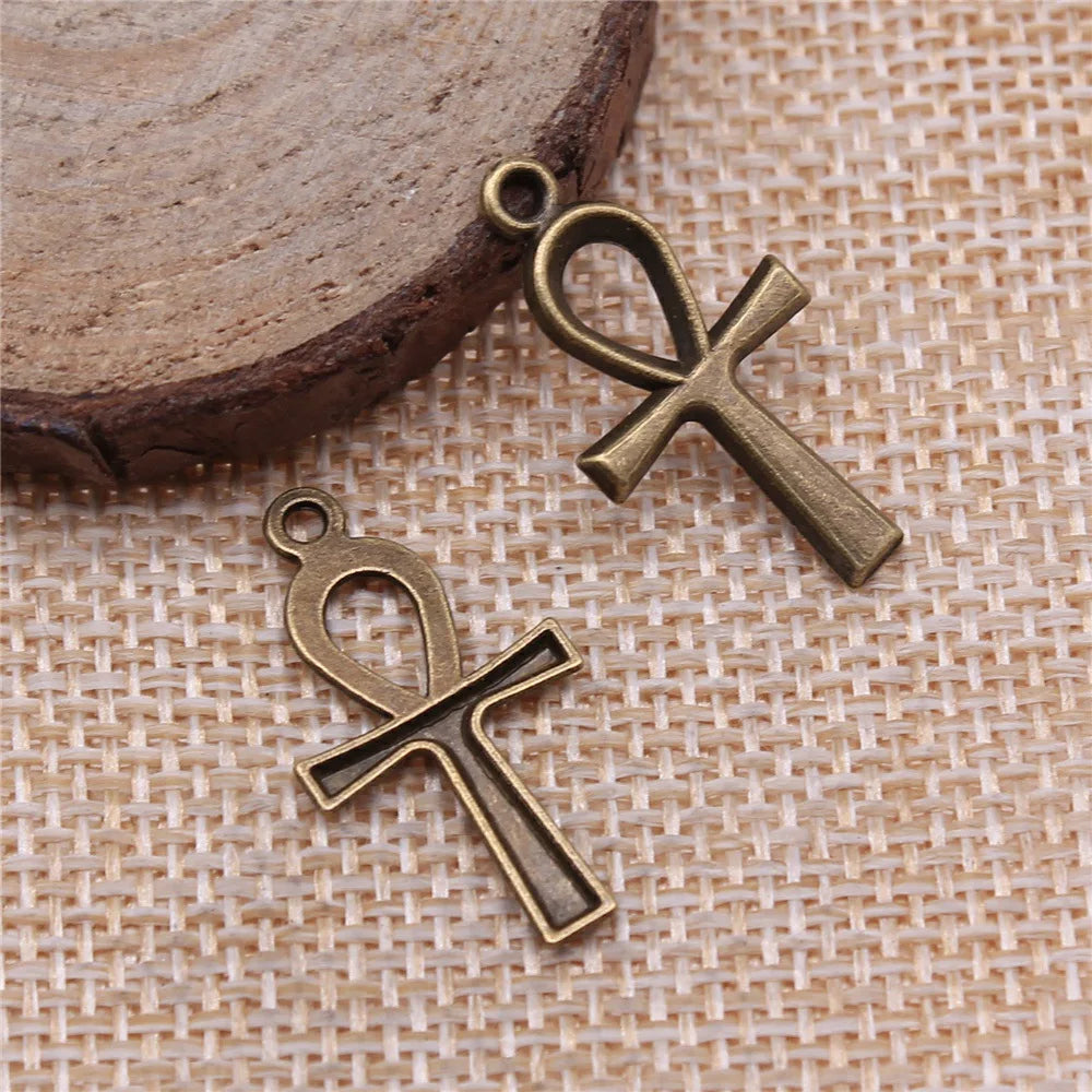 26x14mm 0.9g Multicolor Zinc Alloy Cross Charm Pendant for DIY Jewelry Making
