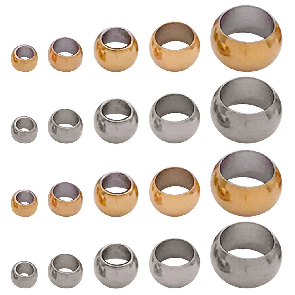 Stainless Steel Gold Plated Clip-On Flat Spacer Bead for Bracelet Necklace Making