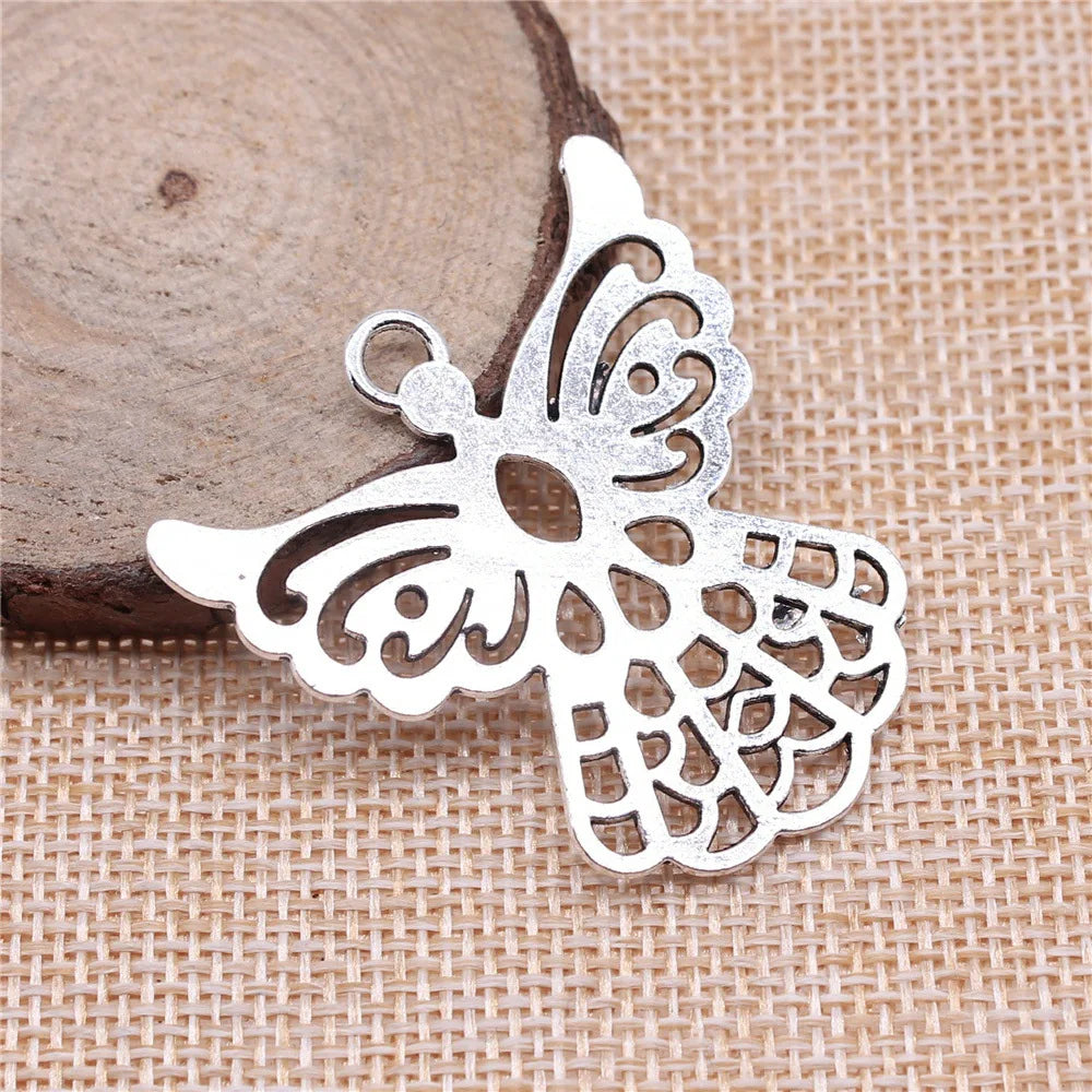 41x39mm 6.1g Antique Silver Zinc Alloy Guardian Angel Fairy Charm Pendant for DIY Jewelry Making