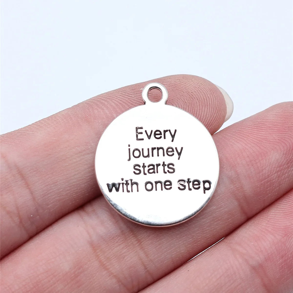 21x28mm 2.8g Zinc Alloy Every Journey Travel Word Tag Charm Pendant for Bracelet Necklace Making