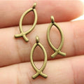 20x8mm 0.6g Multicolor Zinc Alloy Cross Fish Charm Pendant for Ocean Theme Jewelry Making
