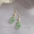 Freshwater Pearl Geometric Tassel Drop Earrings Light Jade Vintage Handmade Jewelry For Women