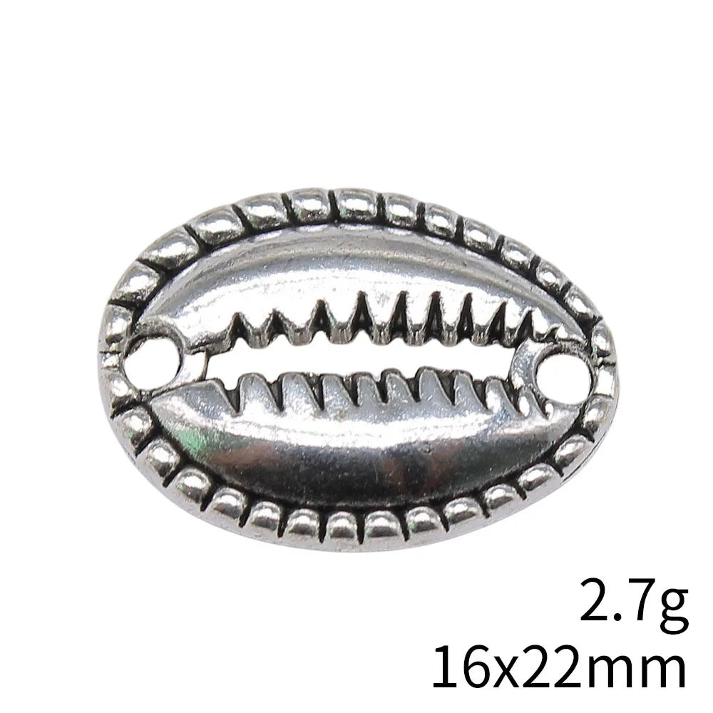 16x22mm 2.7g Antique Silver Zinc Alloy Shell Connector Charm for DIY Bracelet Necklace Jewelry Making