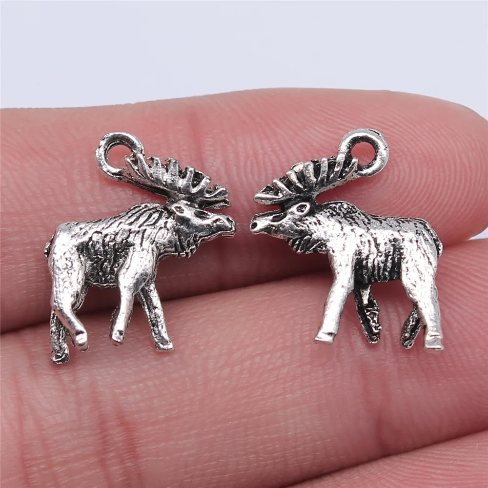 18x16mm 1.6g Antique Silver Zinc Alloy Dinosaur Charm Pendant for Handmade Necklace Bracelet Making