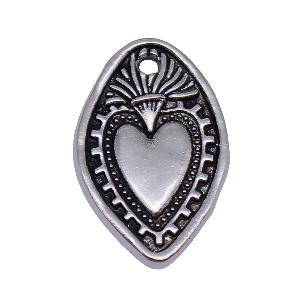 28x17mm 2.9g Antique Silver Zinc Alloy Gothic Heart Charm Pendant for DIY Necklace Jewelry Making