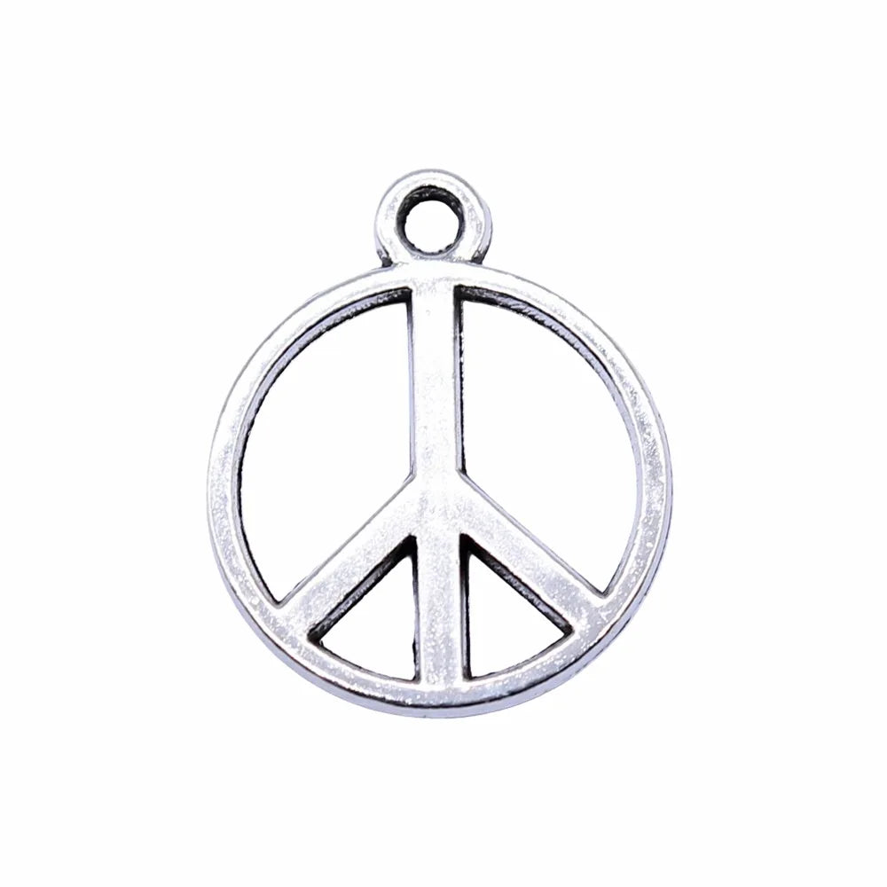 14x17mm 0.7g Multicolor Zinc Alloy Peace Symbol Charm Pendant for DIY Jewelry Making