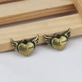 20x15MM Antique Silver Zinc Alloy Winged Heart Charm Pendant for DIY Necklace Bracelet Jewelry Making