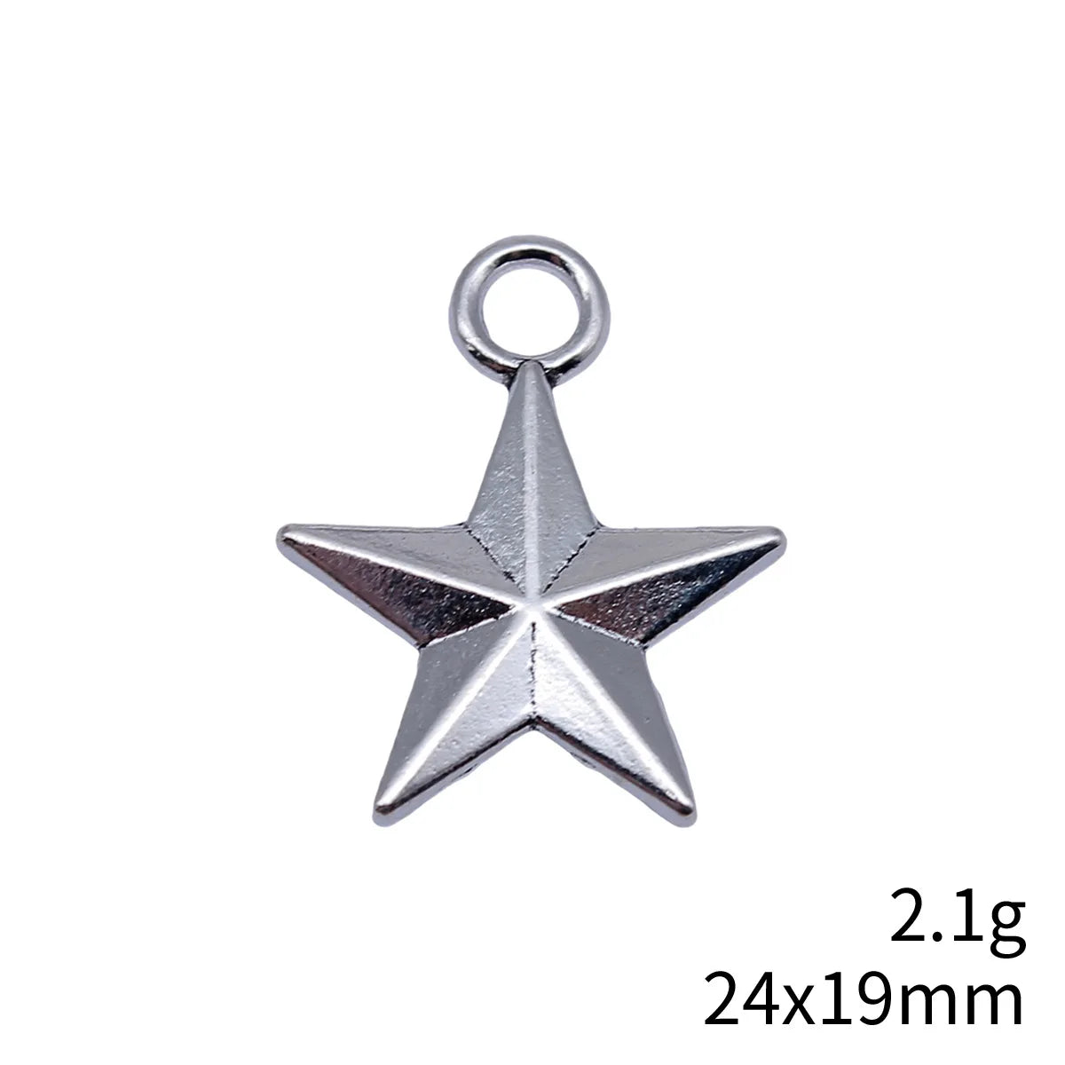 24x19mm 2.1g Multicolor Zinc Alloy Five-Point Star Charm Pendant for Bracelet Necklace DIY Jewelry Making