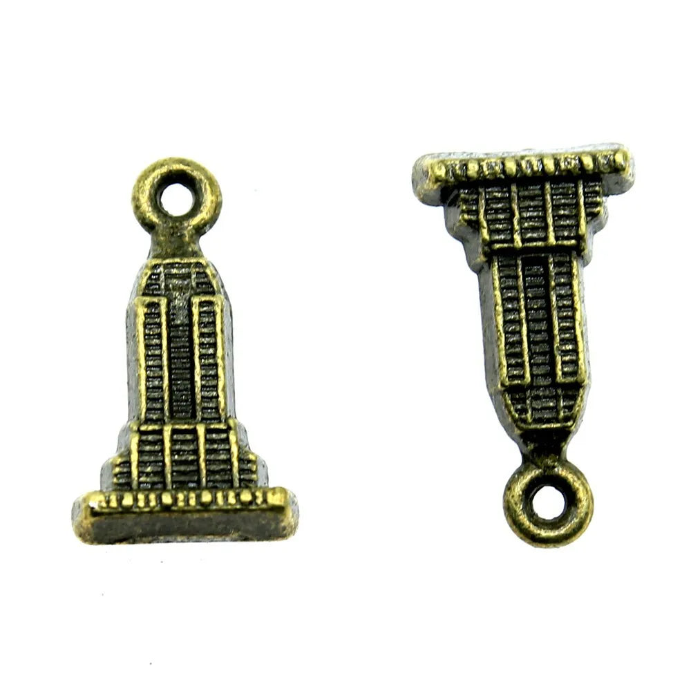 18x10mm 1.5g Multicolor Zinc Alloy Building Charm Pendant for DIY Necklace Bracelet Jewelry Making