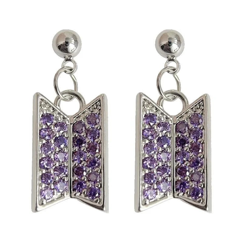 Style Copper Hexagon Drop Earrings With Micro Pave Zircon Geometric Niche Design