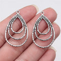 35x22mm 1.4g Zinc Alloy Triple Waterdrop Teardrop Earring Connector Charms for DIY Earrings Jewelry Making