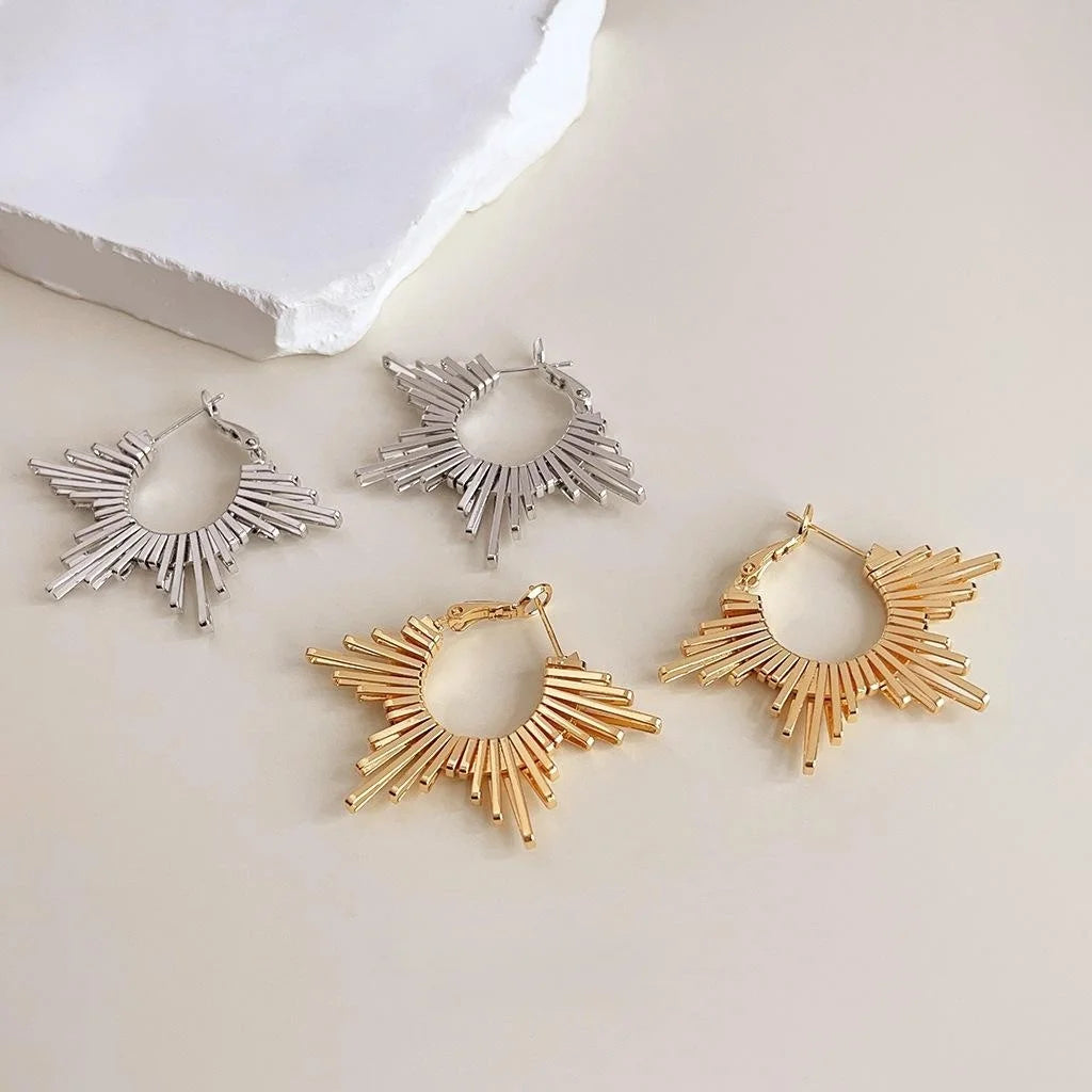 18K Gold Plated Copper Irregular Star Drop Earrings Designer Fashion Jewelry
