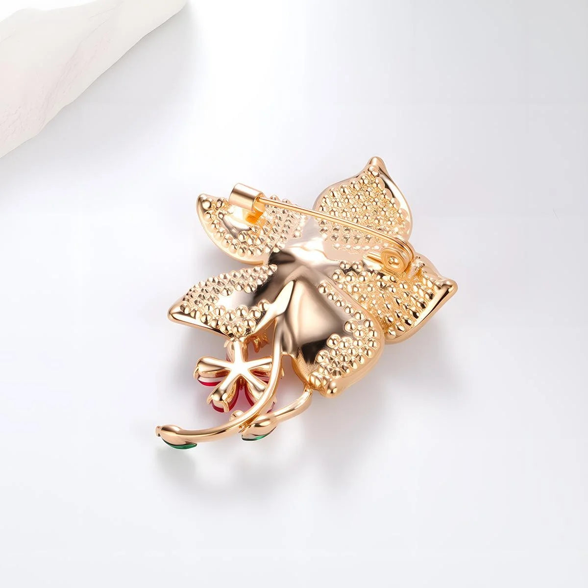 Elegant Pearl And Rhinestone Flower Brooch With Colorful Crystal Leaves, Women's Lapel Pin Suit Accessory Gift