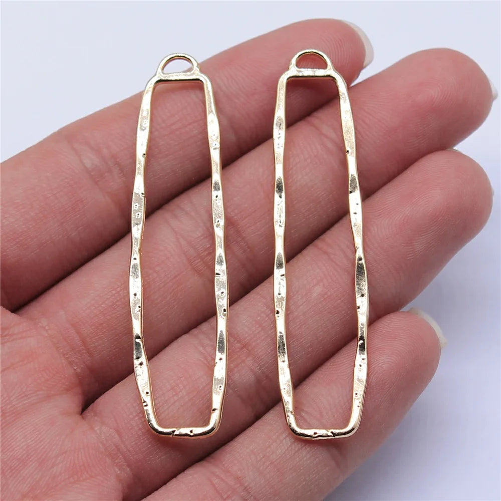 60x14mm 1.7g KC Gold Zinc Alloy Long Geometric Earring Charms for DIY Earrings Jewelry Making