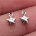 6x8mm 0.2g Antique Silver Zinc Alloy Small Five-Point Star Charm Pendant for DIY Jewelry Making