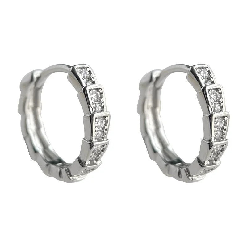 Silver Tone Copper U Shape Geometric Minimalist Stud Earrings For Cool Neutral Commuter Style