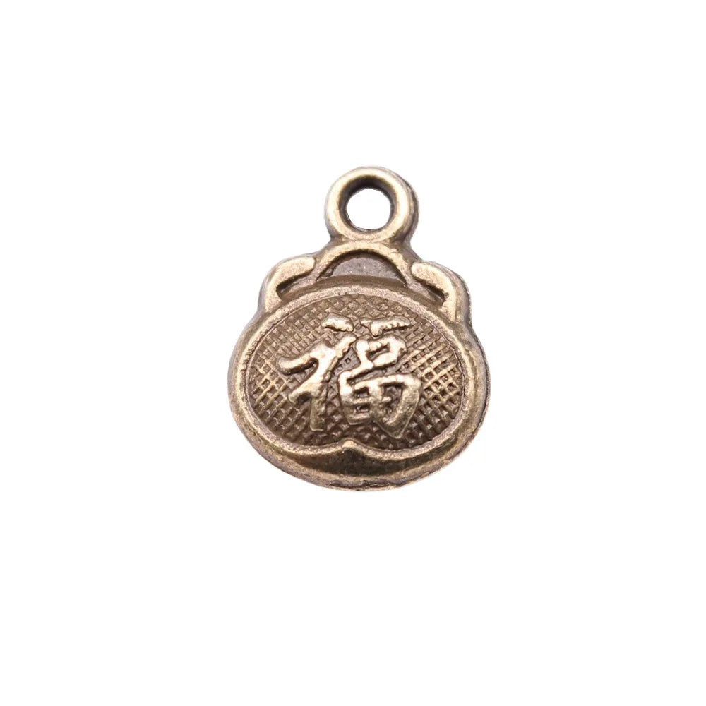 13x9mm 1.2g Multicolor Zinc Alloy Lucky Bag Charm Pendant for DIY Necklace Bracelet Jewelry Making