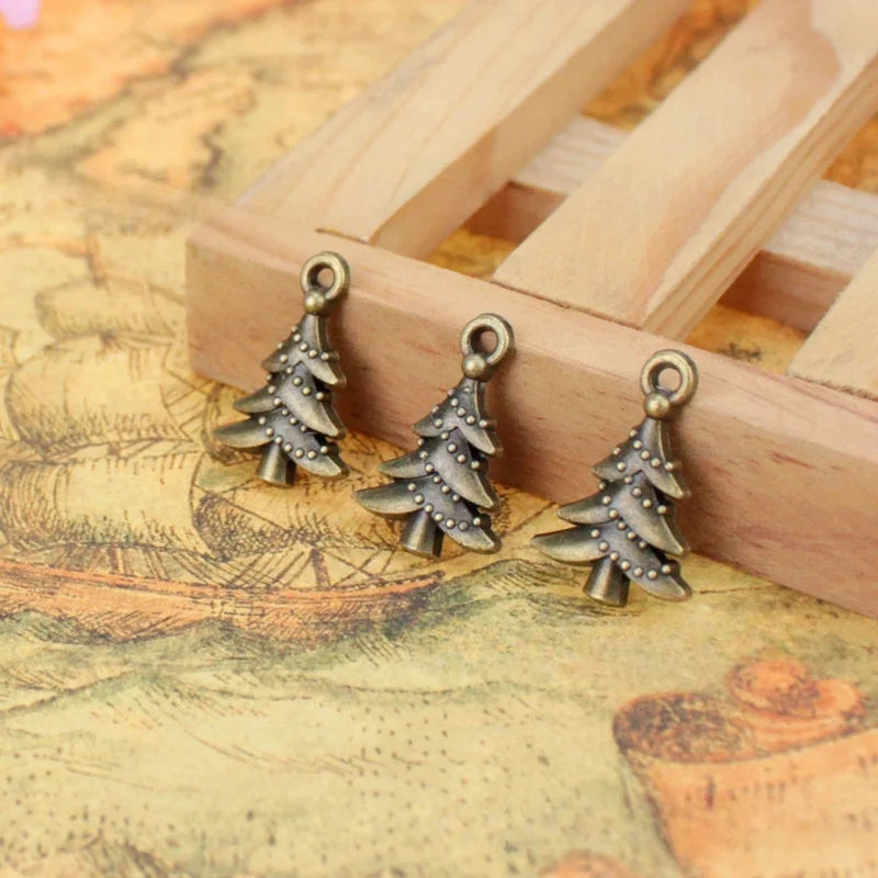 21x14MM Zinc Alloy Christmas Tree Charm Pendant for DIY Necklace Bracelet Jewelry Making