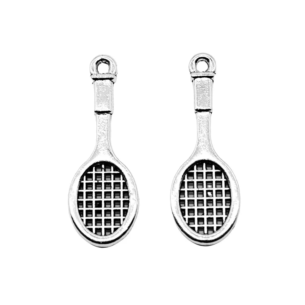 29x10mm 1.2g Antique Silver Zinc Alloy Racket Charm Pendant for DIY Jewelry Making