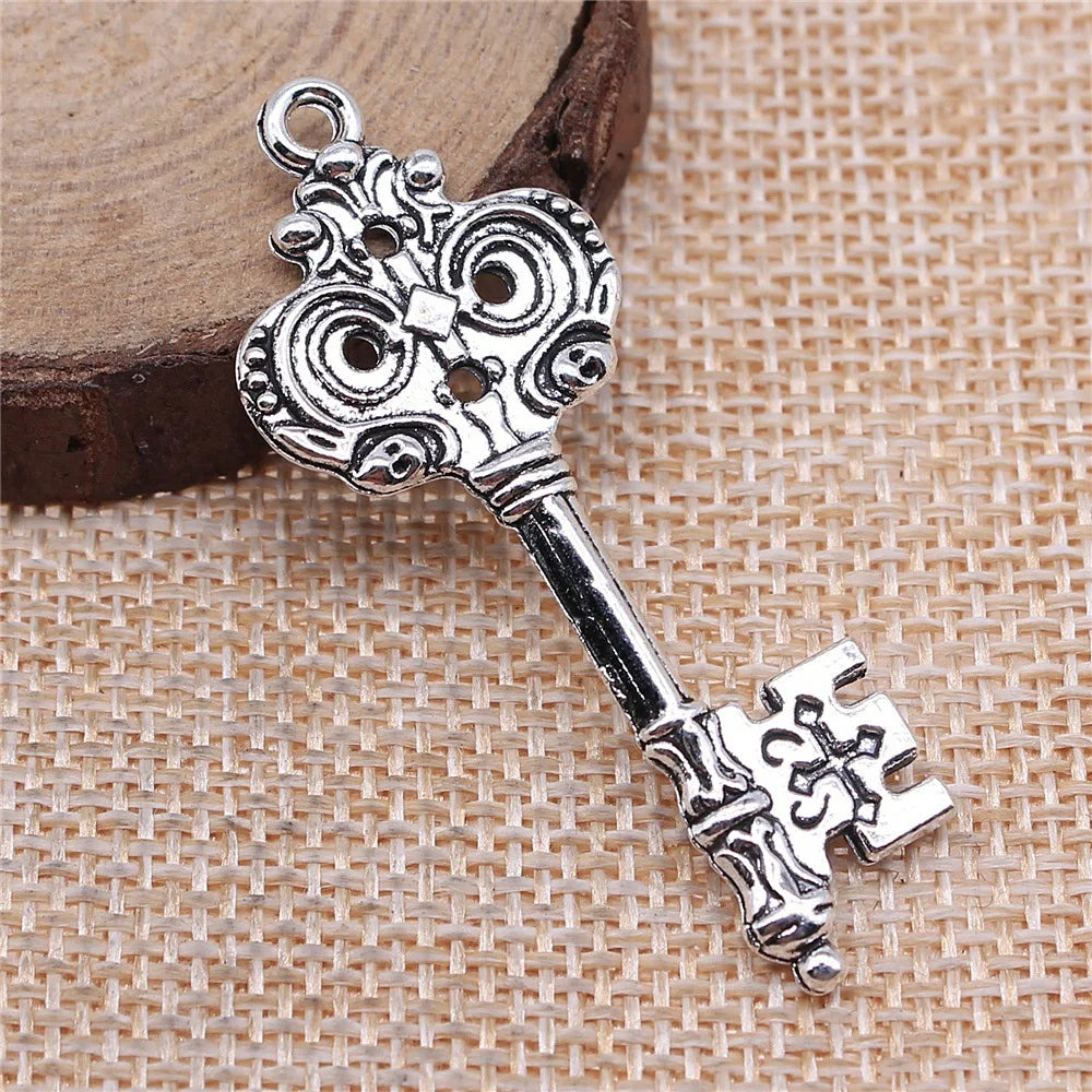 51x20mm 4.2g Multicolor Zinc Alloy Key Charm Pendant for Steampunk Bracelet Necklace Making