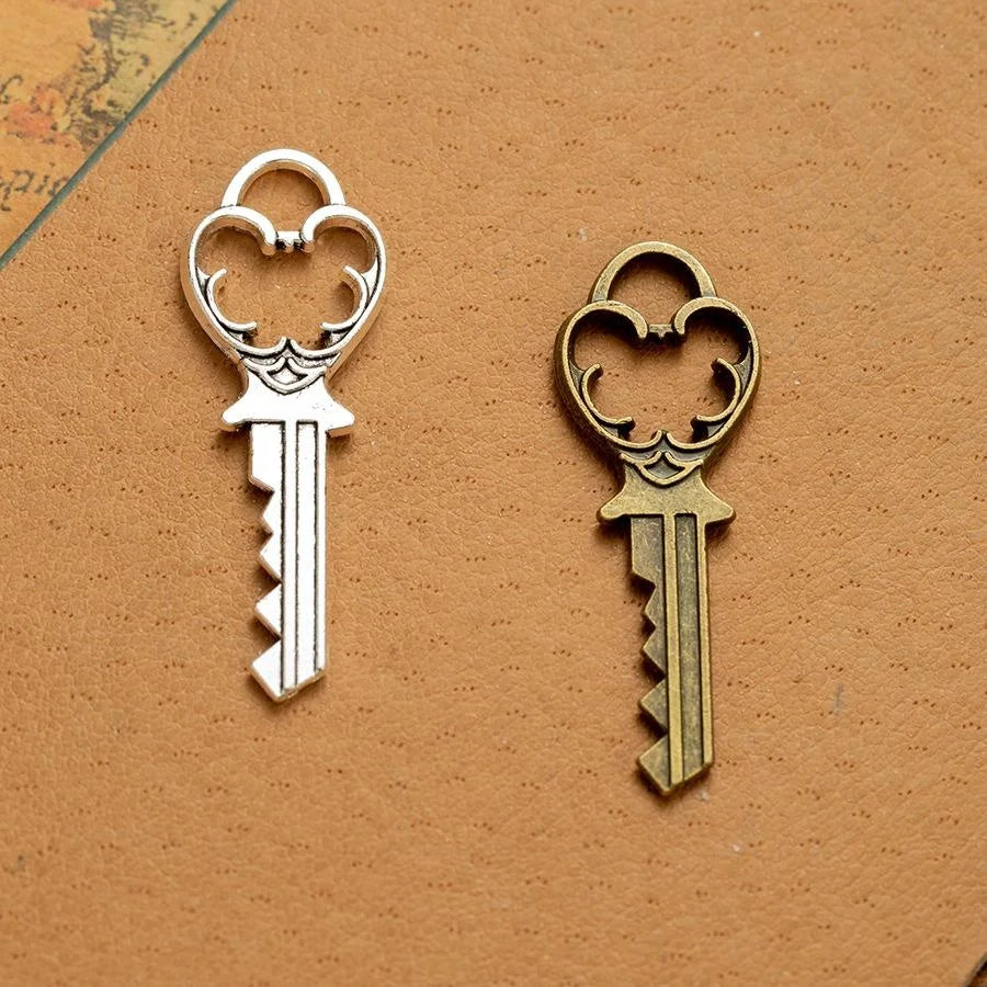 38x13MM Antique Silver Zinc Alloy Heart Key Lock Charm Pendant for DIY Necklace Bracelet Jewelry Making